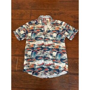 7 Downie St London Couture Shirt Men’s Medium (4) Button Up Designer Print Flip